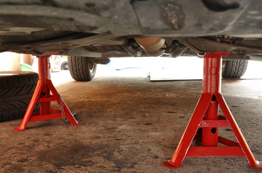 Use a jack stand when jacking up your car