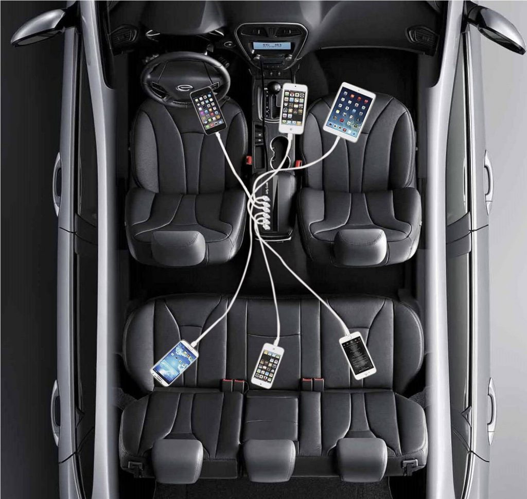Multi-port charger charges every device in the car